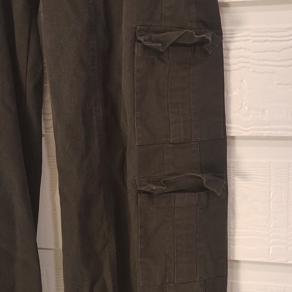 Motel Womens Small Hansa Cargo Trouser Black Utility Handmade 100% Cotton - Picture 2 of 11